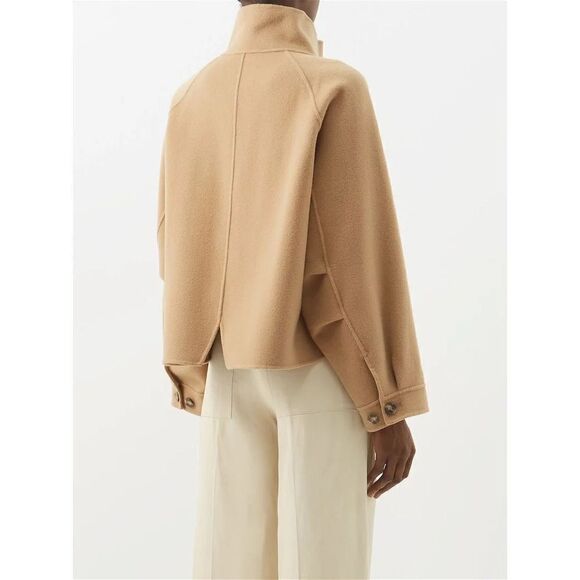 WEEKEND MAX MARA NWT Women's Jajce Wool Mock-Neck Coat Sz 16 Camel - Picture 2 of 6